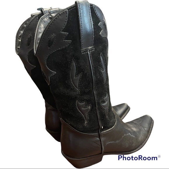 Dingo | Black Leather & Suede Cowboy boots sz 7.5 - Picture 10 of 16
